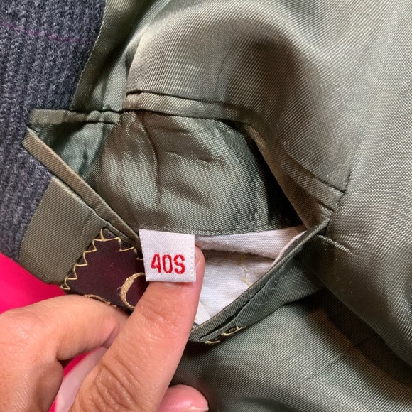 C&R Clothiers Vintage 100% worsted wool gray plaid tailored blazer jacket 40S - Picture 11 of 14